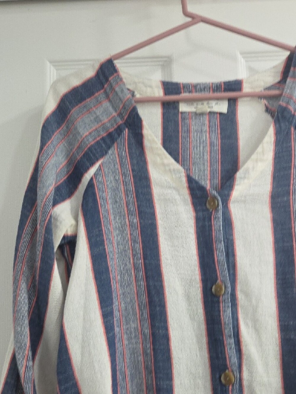 Anthropologie Blue, White & Red Striped Button-Front Top - Cloth & Stone - Picture 6 of 16